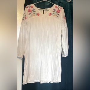 Old Navy cream peasant dress.